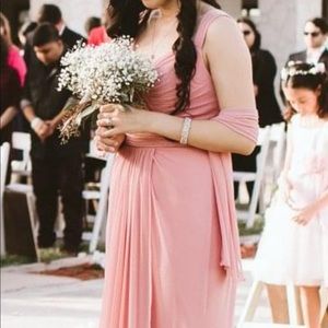 Blush Chiffon Bridesmaid Dress